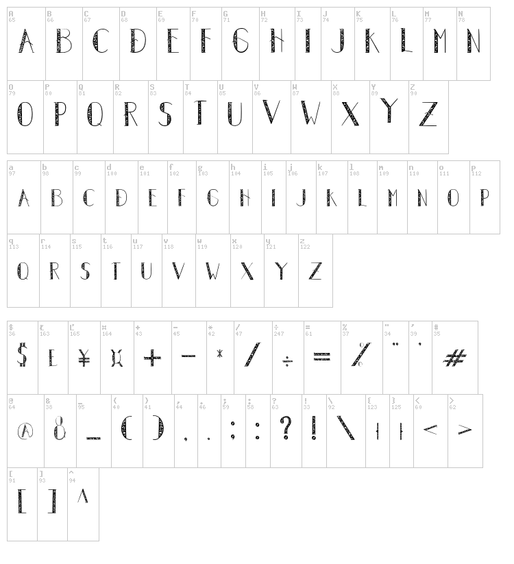 Autumn Leaves font map